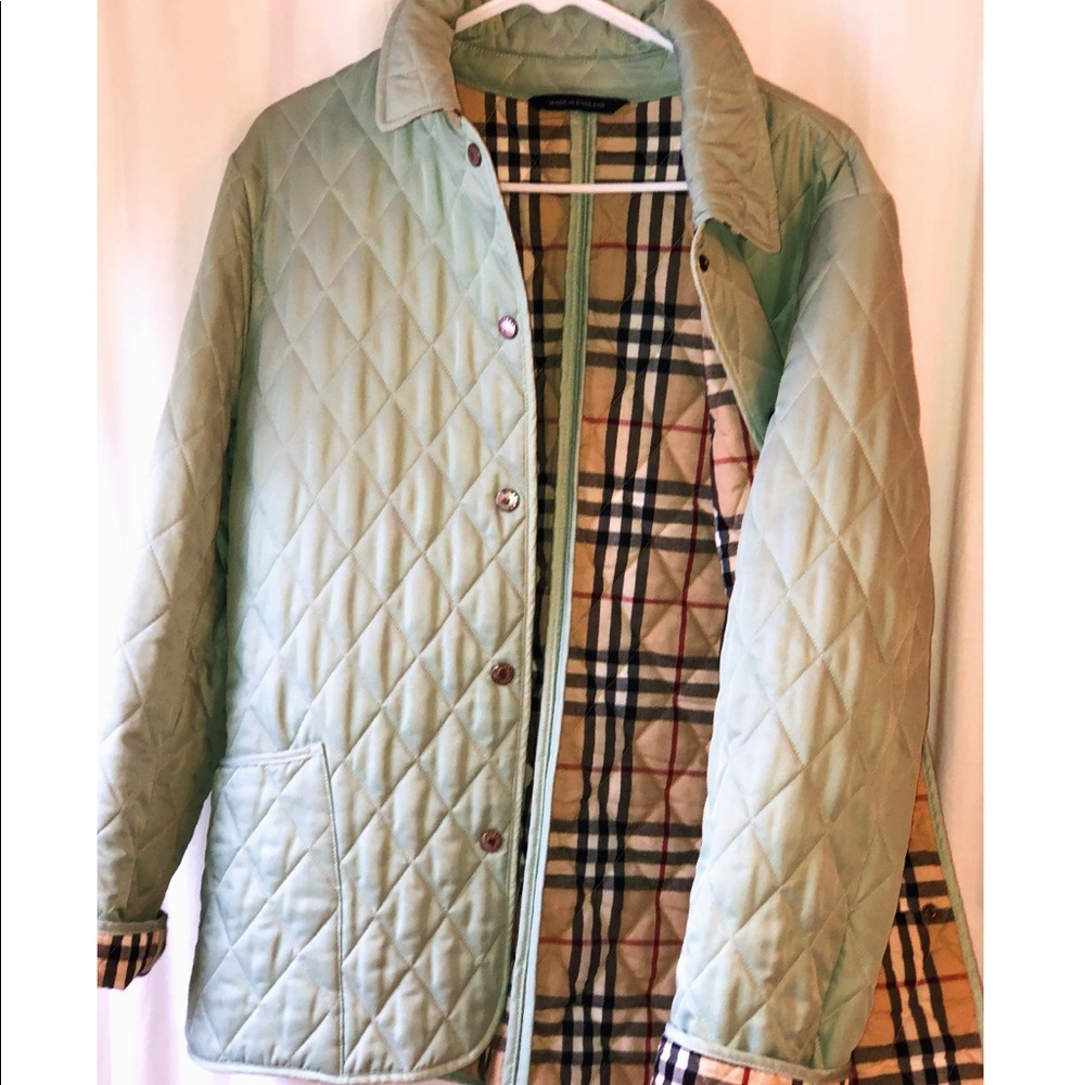 Burberry Mint Green Quilted Jacket